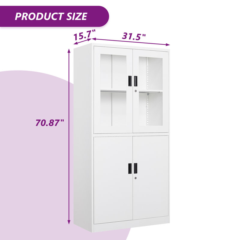 31.5'' Wide 2 - Shelf Storage Cabinet, White