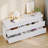 55" TV Stand With Drawers, Dressing Table 6 Drawer  With LED Light White-623181077