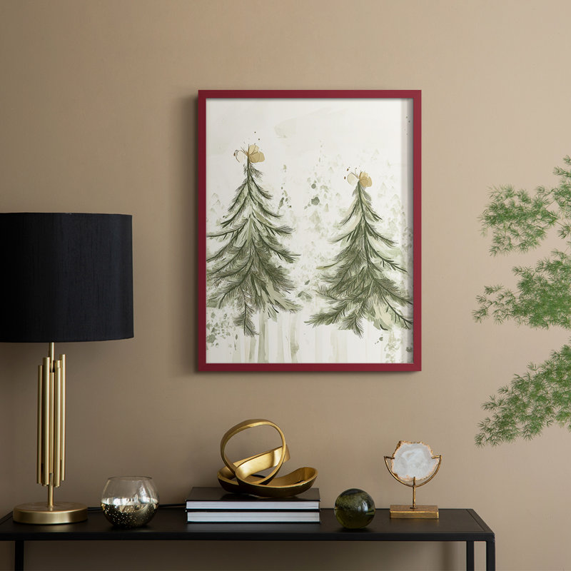 «Christmas Holiday Art», reproduction encadrée CECXC, H 21 po x l 17 po, Rouge