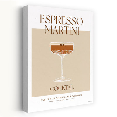 Espresso Martini Cocktail by Lettered & Lined - Wrapped Canvas Print