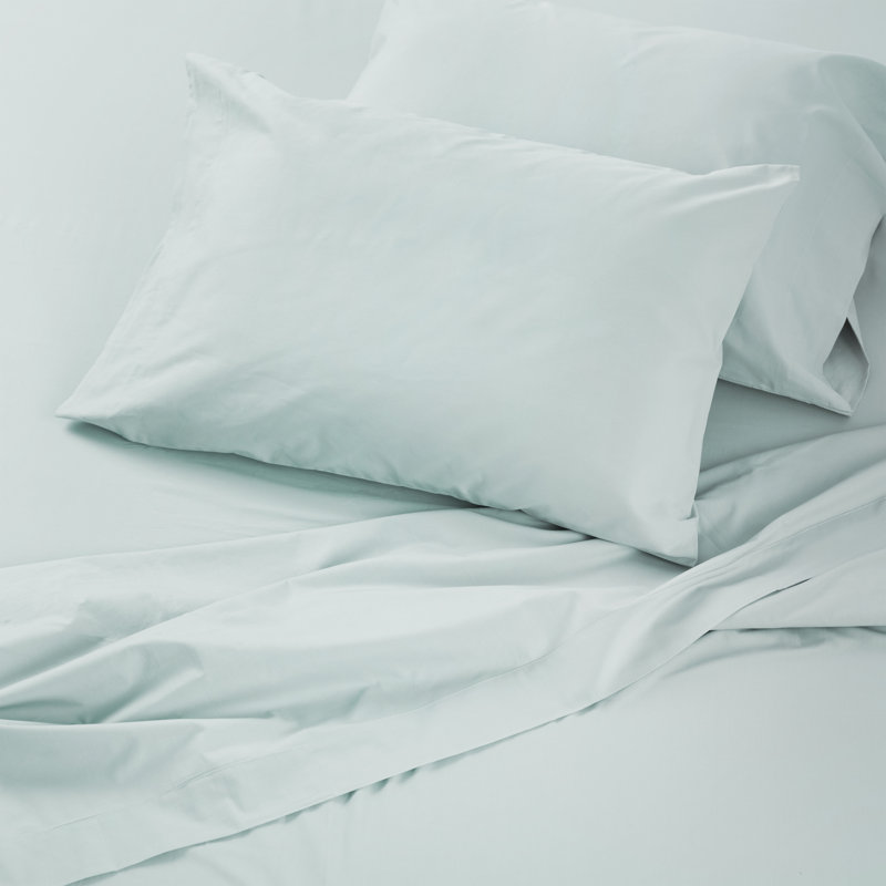 Fulham Percale Sheet Set, Full Sheet Set + 1 Fitted Sheet + 2 Pillowcases, Pale Blue