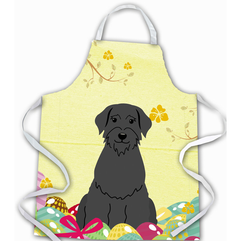 Tablier œufs de pâques, Jaune / Gris, Schnauzer géant