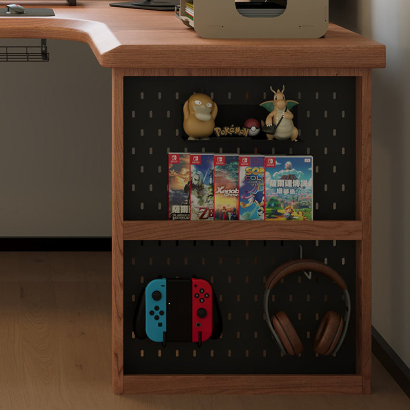 Bureau en bois massif de couleur cerisier en L, 29.53" H x 86.61" W x 55.12" D, Retour à droite