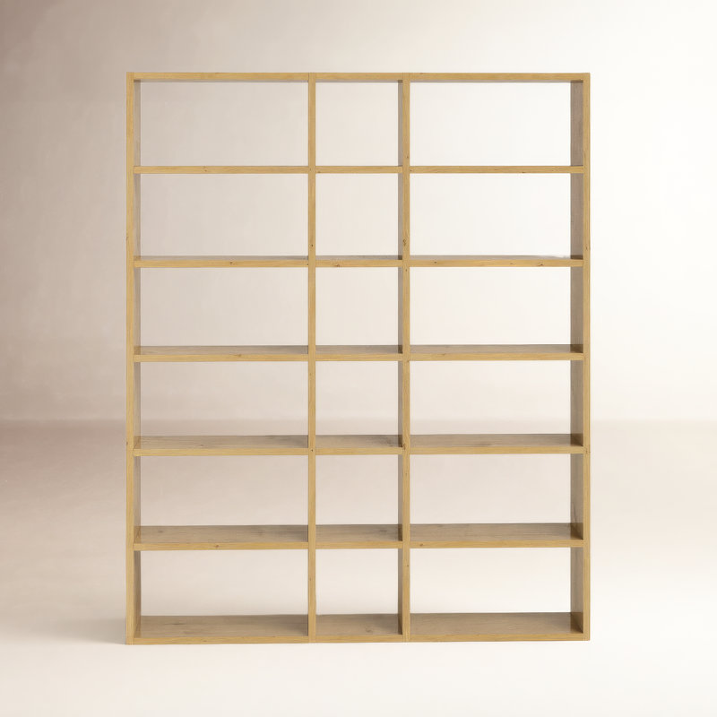 Araeya Geometric Bookcase, Oak