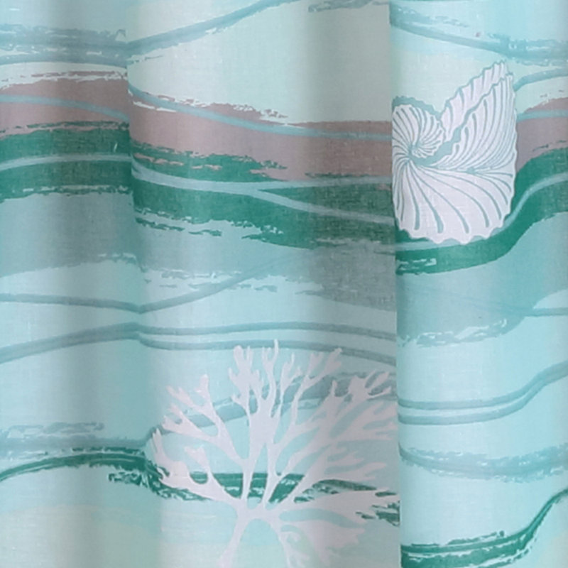 Maui Ocean Blue Polyester Beach Theme Shower Curtain 72" x 72"