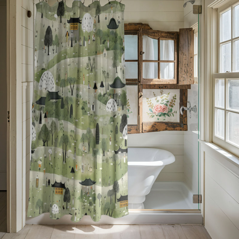 Gentle Rainfall - Premium Shower Curtain, 74"H x 71"W