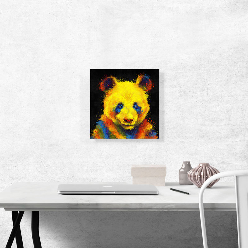 «Panda Bear Animal», reproduction d'art sur toile tendue, H 12 po x l 12 po x P 0,75 po