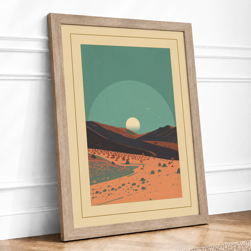 Desert Under Stars Minimalist - Print, Oak, A4 - 29.7 x 21.0 cm
