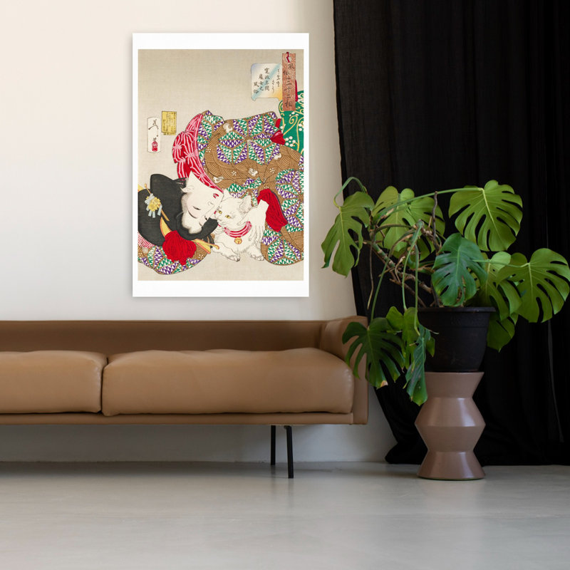 Art contemporain contemporain, chat traditionnel, H 48 po x l 32 po