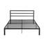 Tête de lit en métal gris anthracite pour lit de grande taille - aspect et allure moderne, fabrication stable, tranquillité, guide d'assemblage facile, espace de rangement sous le comptoir, aucun sommier nécessaire, convient à un lit de 8 po ou moins