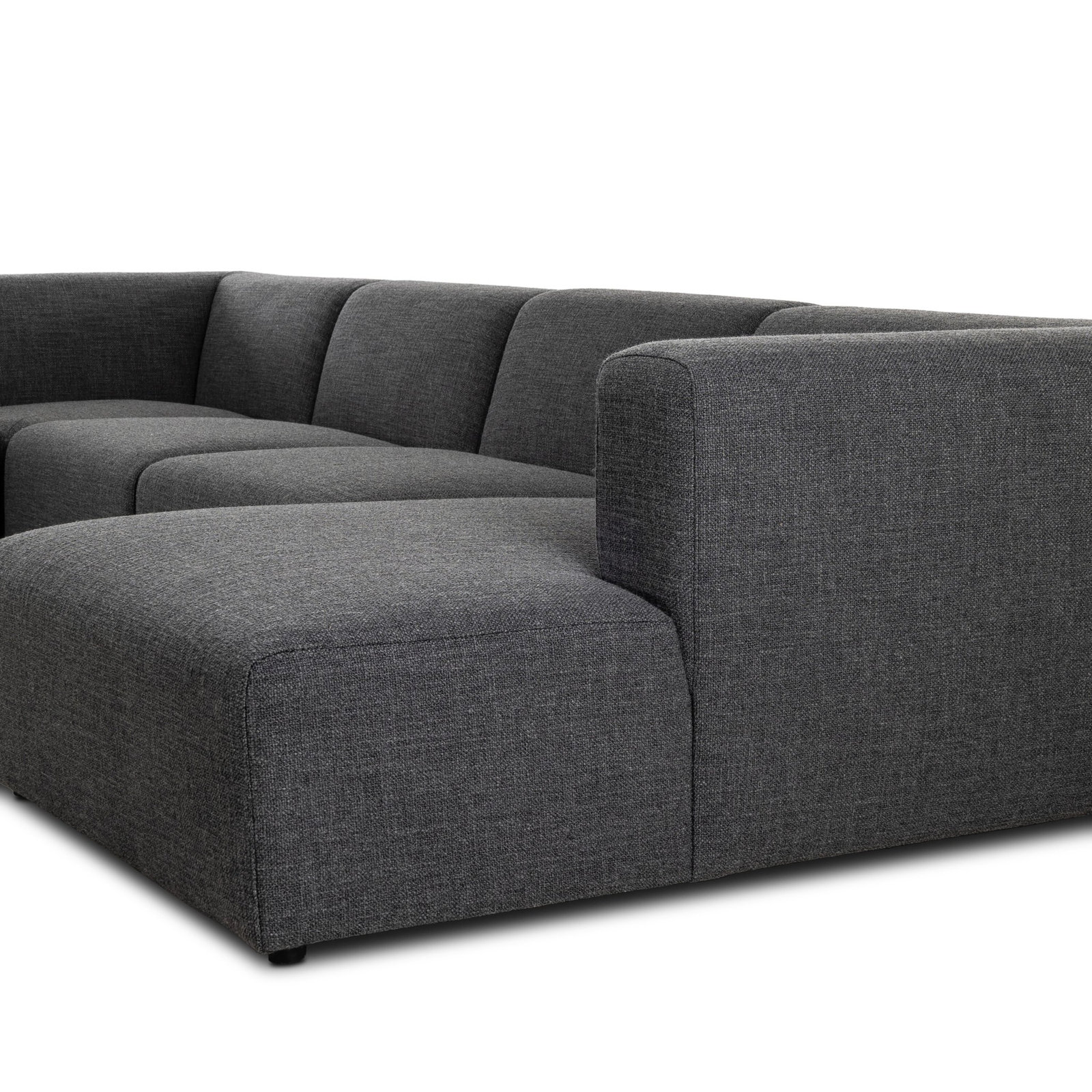 Sloan 6PC Sectional, Right Hand Facing, Saxon Charcoal Polyester Blend