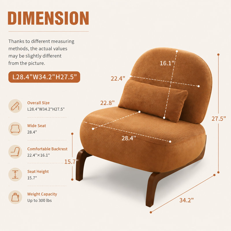 Upholstered Accent Chair, Caramel