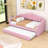 Twin Upholstered Daybed with USB Charging Ports and Trundle-798700814-798700812