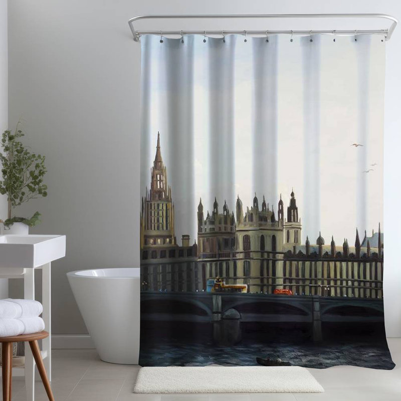 Shower Curtain CI259 – Polyester Shower Curtain, Dye Sublimation Print, 71" W × 74" L