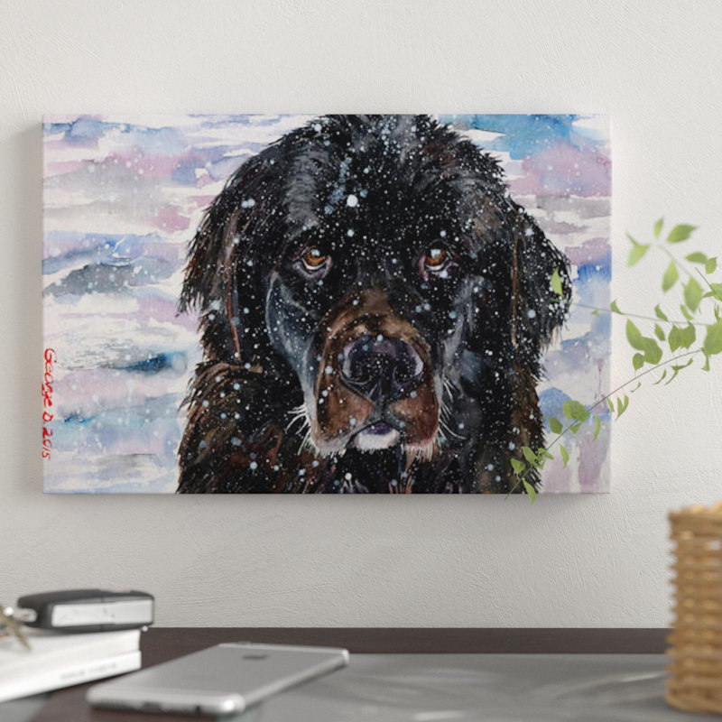 Impression sur toile terre-neuve, H 12 po x l 18 po x P 1,5 po, Toile tendue, Pas de tapis