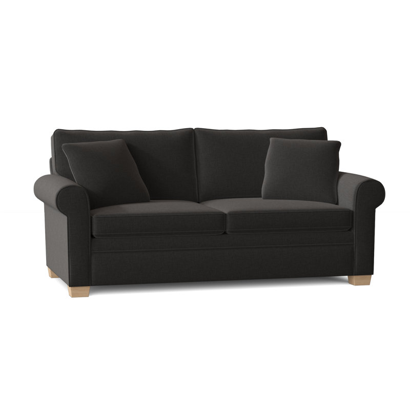 Quaker Upholstered 77'' Sofa Bed, Bennett Charcoal Performance, Unfinished