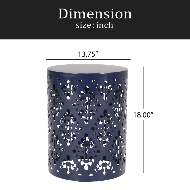 Table de bout d'extérieur en métal - Grand, Bleu