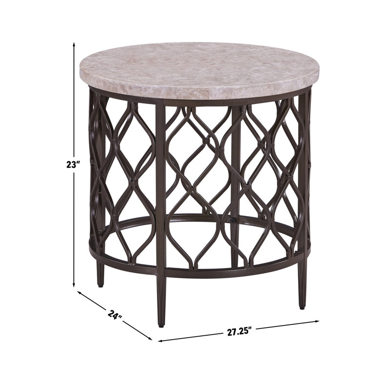 Akhilesh Marble Top End Table