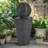 Velistra Tall Striped Concrete Column Fountain With LED Light