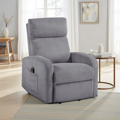 Yailem 28.5" Modern And Contemporary Power Lift Chair - Corduroy Recliner With One-Touch Power Button With Adjustable Positions And Gentle Lift Motion
