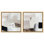 Smoked Blocks Duo Framed Acrylic Print Boho Wall Decor Set by Art Remedy, Black Frame, 24 x 24