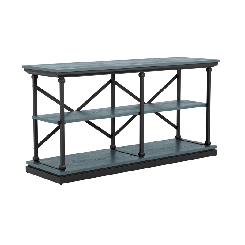 Kiven 59'' Console Table, Antique Blue
