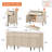 63" Wooden Reeded Sideboard With Doors And Drawers, 3-In-1 Modern Credenza With Charging Station For Kitchen, Dining Room-1391178823