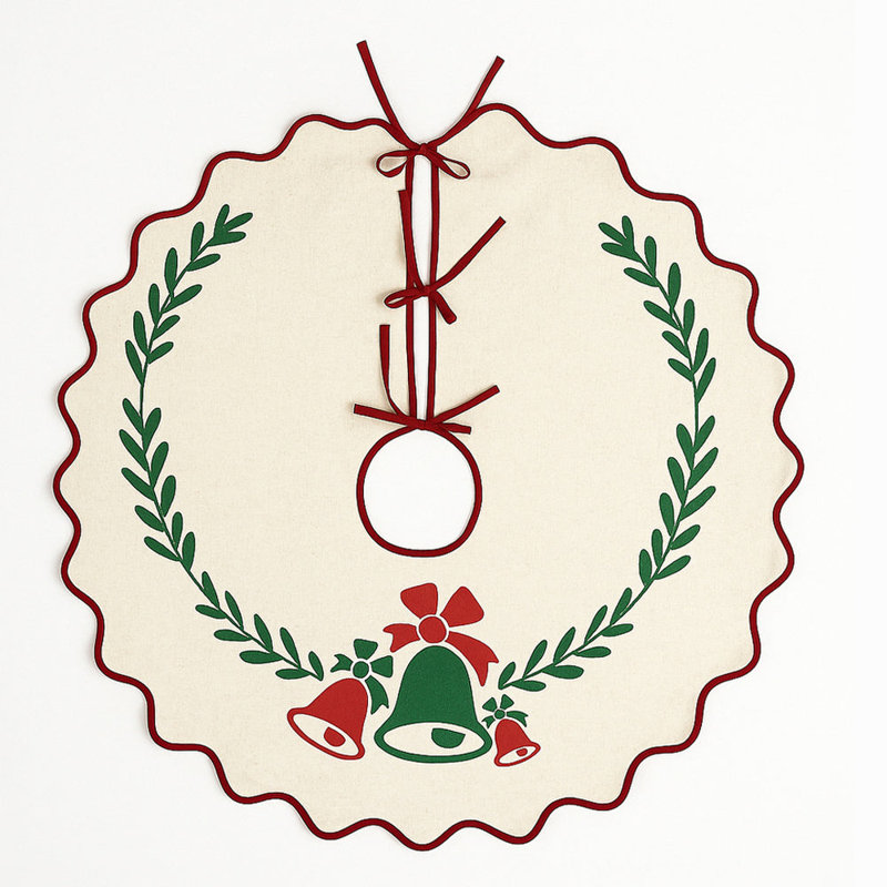 Jupe d'arbre de Noël festonnée Bell Design - 54 po de diamètre