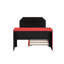 Lit de jour double avec lit gigogne, bureau et port USB - Lit plateforme moderne en bois-71230429