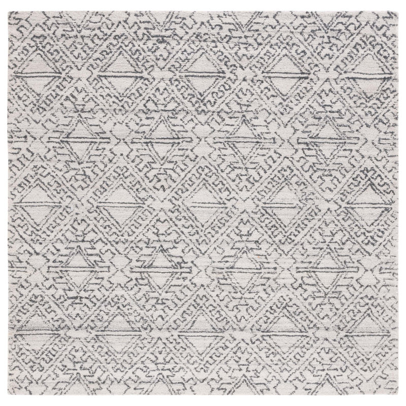 Tapis Casablanca 241 ivoire / noir Casablanca, Carré 6 pi