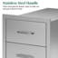 Ctg001-Armoire à tiroirs en acier inoxydable à trois niveaux - 22 po x 14 po x 20 po intégrée