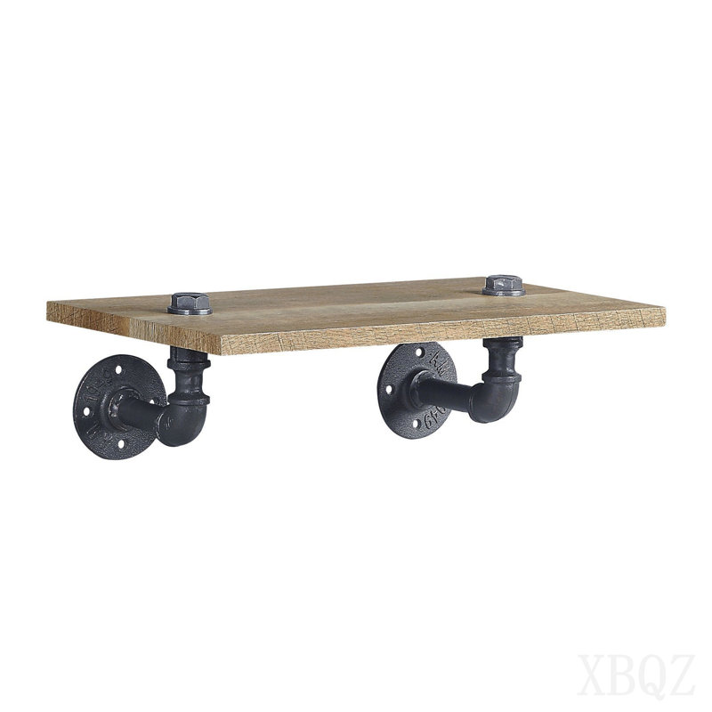 Oak & Sandy Black Finish Wall Rack