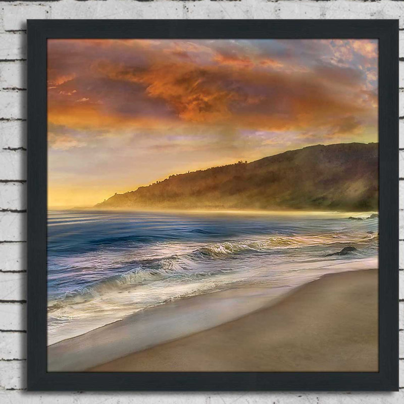 «Malibu Sun», reproduction de peinture acrylique encadrée, H 37,5 po x l 37,5 po x P 1 po