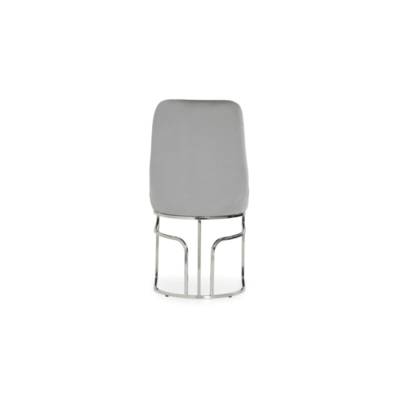 Sièges en velours gris 2 pièces - Base en métal et chaises ergonomiques confortables