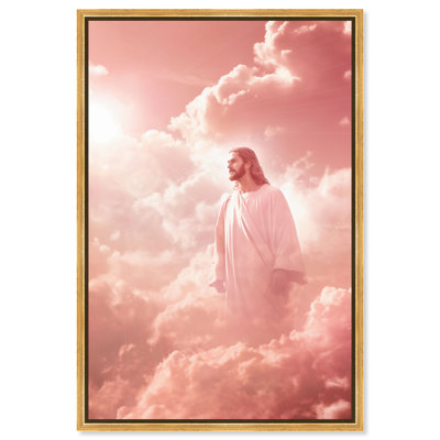 Art Remedy Clouds of Jesus_ Grace Christian, art mural encadré sur toile, cadre doré, 20 x 30