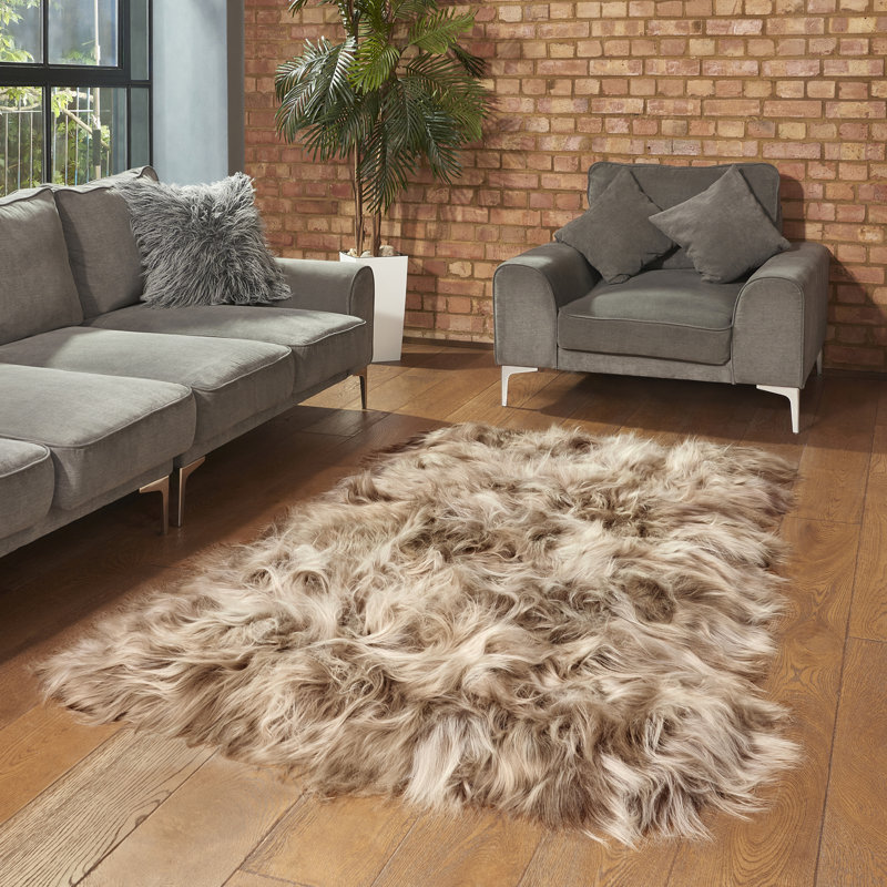 Kearney Solid Colour Sheepskin Area Rug, Novelty 120 x 200cm