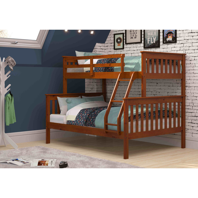 Rangel Twin Over Full Solid Wood Standard Bunk Bed by Harriet Bee, Espresso