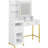 White Large Vanity Desk With Mirror, Led Lights And Power Outlet