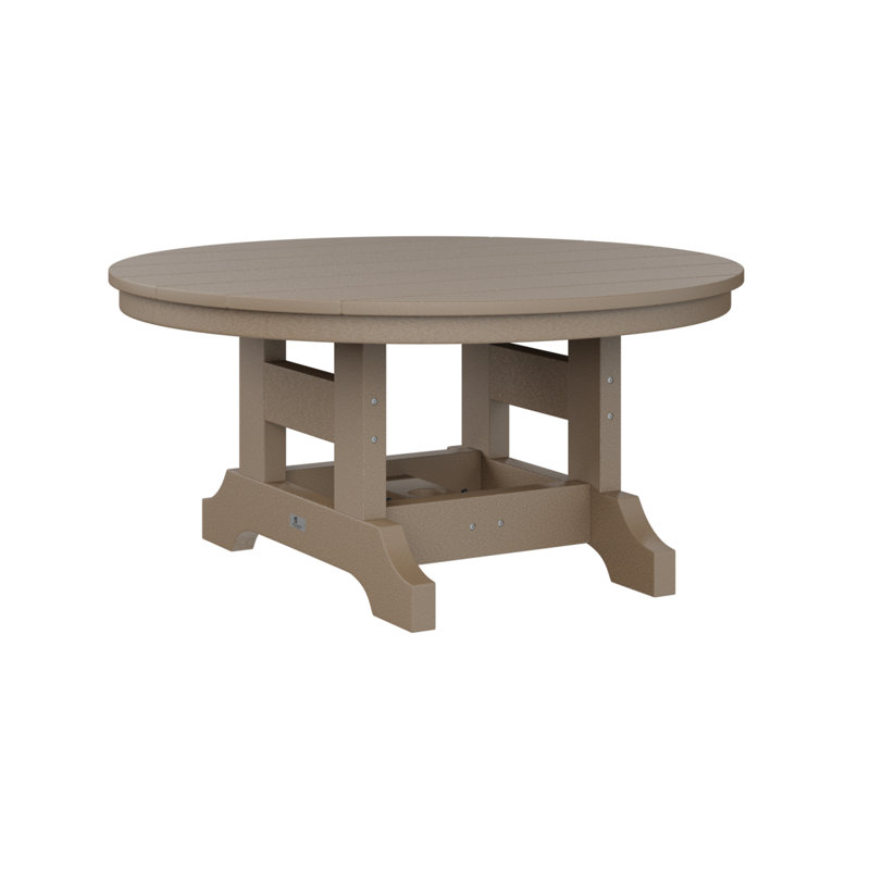 Garden Classic Outdoor Round Coffee Table, Weatherwood