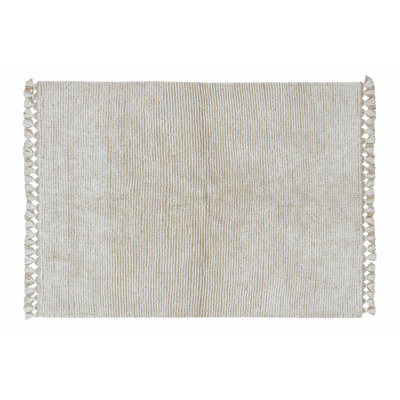 Pink Nose Sheep Hand Tufted Wool Area Rug in Sandstone/Sheep White