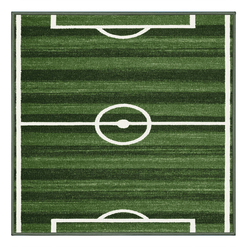 Washable Futsal Sports Area Rug, Square 4'