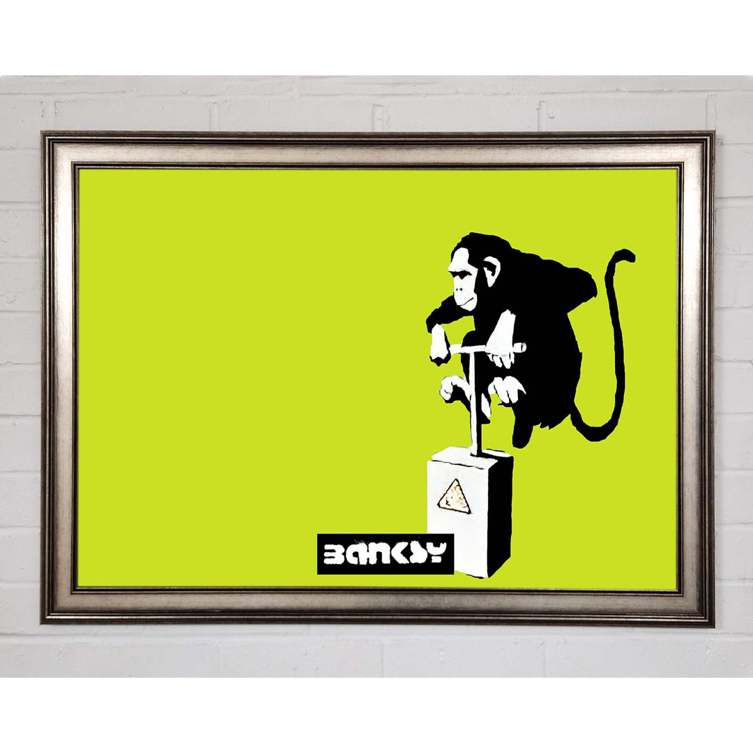 Monkey Detonator Lime Gerahmter Druck Wandkunst