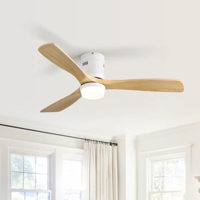 Smart Flush Mount Ceiling Fan with Light, Remote Control, DC Motor