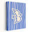 «Flying Blue» rayé, colombe, oiseau moderne paisible, impression d'art mural nature-129771955