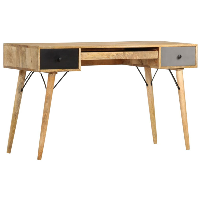 Bureau en bois de manguier massif 51,2 po x 19,7 po x 31,5 po