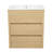 30" Bathroom Vanity With Ceramic Sink And 2 Full-Extension Drawers, Freestanding Bathroom Vanity With 45° Free-Handle Design, Soft Close Undermount Drawer Slides, Natural-1995403944-1995403948