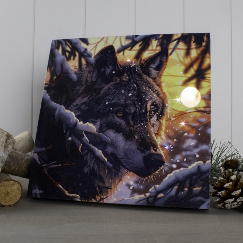 The Lone Wolf 10x10 Lighted Fiber Optic Canvas