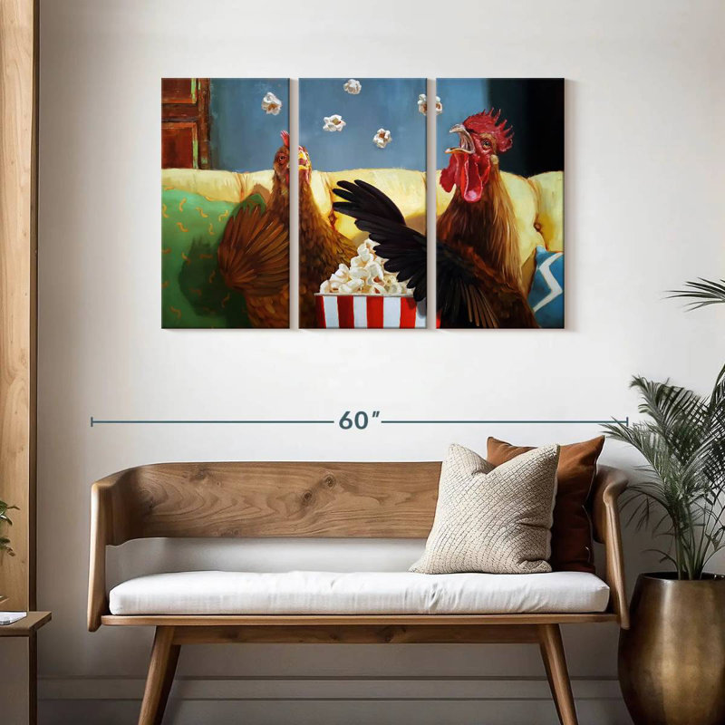 Popcorn Chickens, 28" H x 45" W