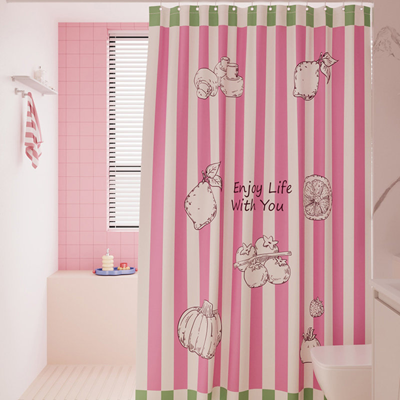 Rideau de douche en polyester, Rose