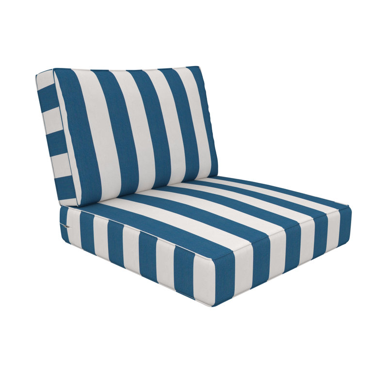 Sunbrella® Outdoor Deep Seating Louge Chair Cushion, 25" W x 26" D, Cabana Regatta